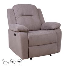 Recliner armchair LOWRI with electric mechanism, taupe