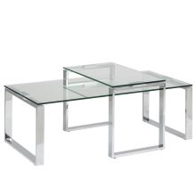 Журнальні столики 2 шт. KATRINE 115x155xH35см, 69x40xH40см, скло