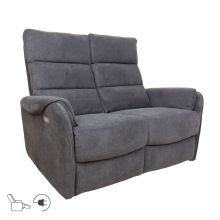 Recliner sofa BOWERS 2-seater with electric mechanism, bluish grey