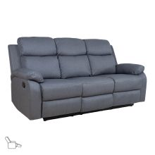 Recliner sofa REX 3-seater with manual mechanism, dark grey