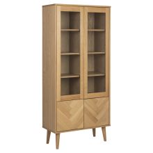 Display cabinet NAGANO 80x37xH178cm, natural