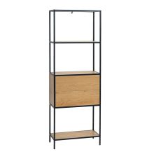 Shelf HEDVIG with a drawer 64x30xH178cm, ash/black