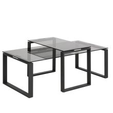 Журнальні столики 2 шт. KATRINE 115x55xH37,5 см, 69x40xH45 см, димчасто-сірі