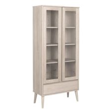 Glass cabinet NAGANO 37x80xH178cm, oak