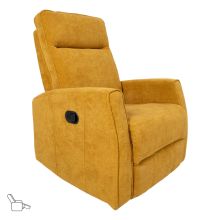 Recliner armchair EDDY with swinging and rotating manual mechanism, yellow