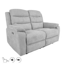 Recliner sofa MIMI 2-seater with electric mechanism, silver grey