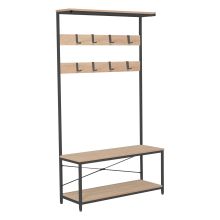 Hallway shelf HEDVIG 100x36xH180cm, ash/black