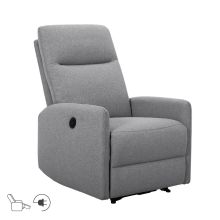 Recliner armchair KATY with electric mechanism, light grey