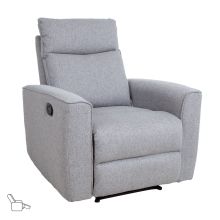 Recliner armchair MORA with manual mechanism, grey
