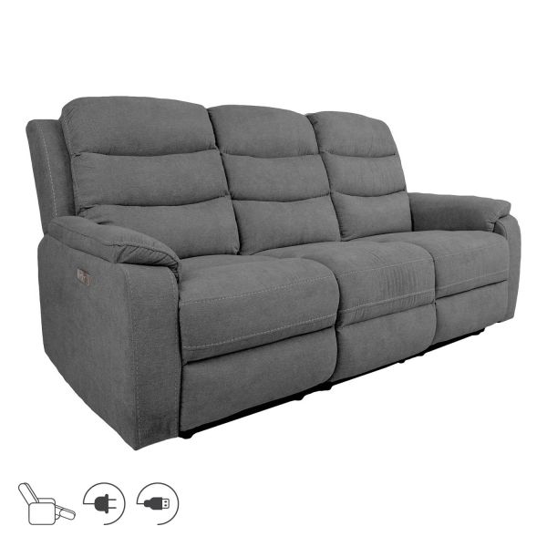 Розкладний диван MIMI 3-місний з електричним механізмом, сірий