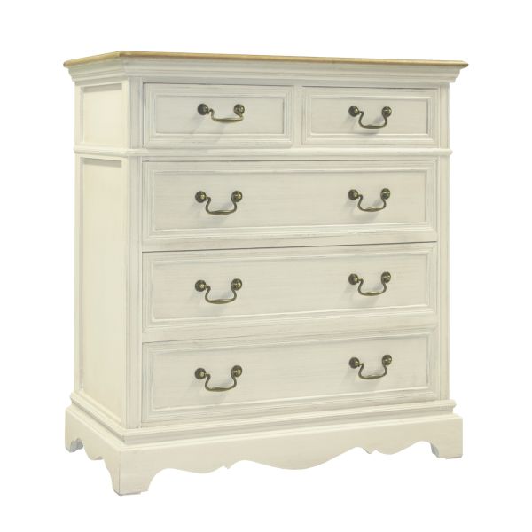 Сервант SAMIRA 86,5x39xH95см, антично-білий/натуральний