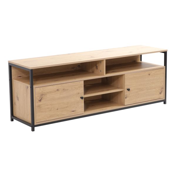 Тумба під телевізор STUDY 150x40xH54 см, дуб/чорний