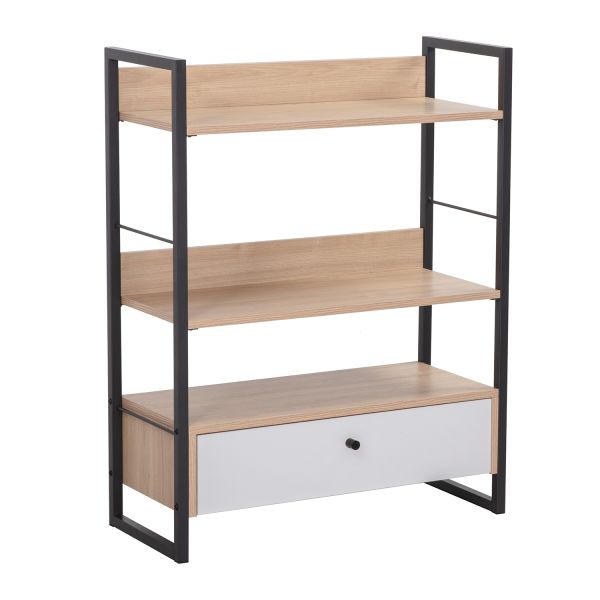 Полиця STUDY 70x30xH90см, дуб/білий