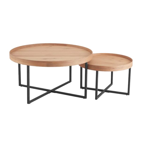 Журнальний столик MUSIC, комплект з 2 предметів, 60x38 см, 90x46 см, дуб