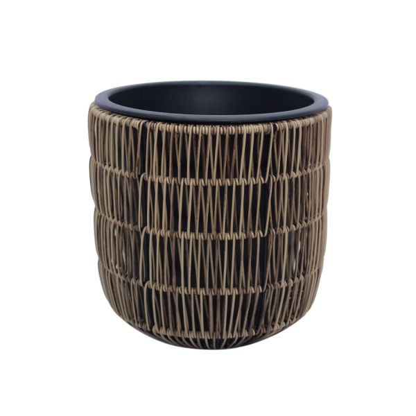 Кашпо WICKER Д27xВ28 см, світло-коричневе