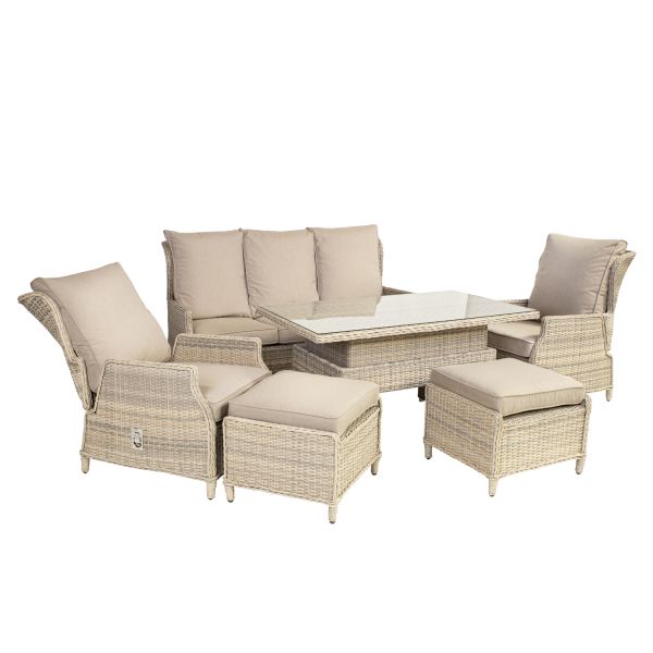 Комплект садових меблів BASEL: стіл, диван, 2 стільці, 2 пуфи