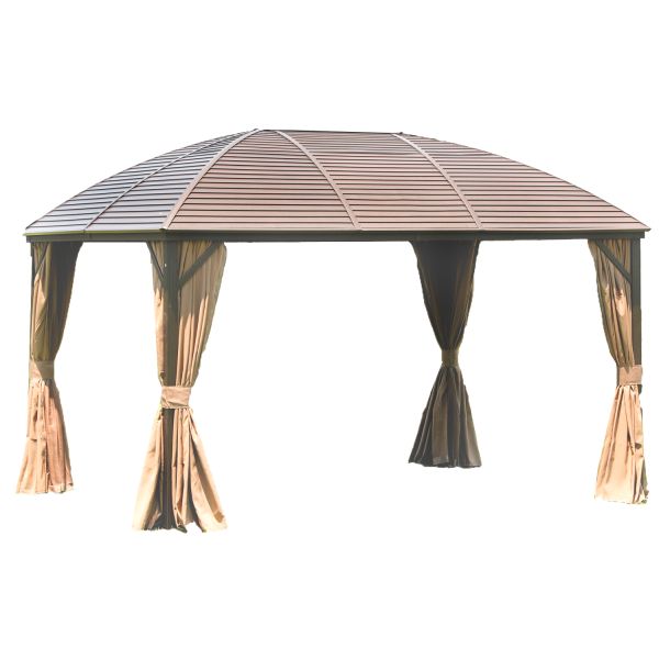 Альтанка SUNSET 3x4xH2/2,7 м, бежевий/коричневий