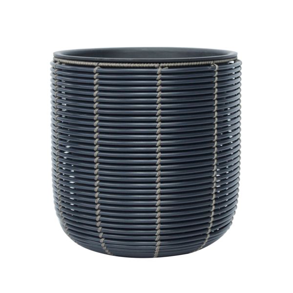 Кашпо WICKER Д35xВ36 см, чорно-коричневе