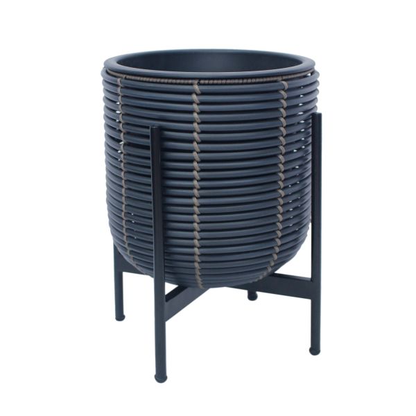 Кашпо WICKER з підставкою 30x30xH38см, чорно-коричневе