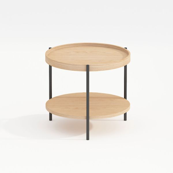 Журнальний столик CINDY D50xH45см, меламіновий дуб