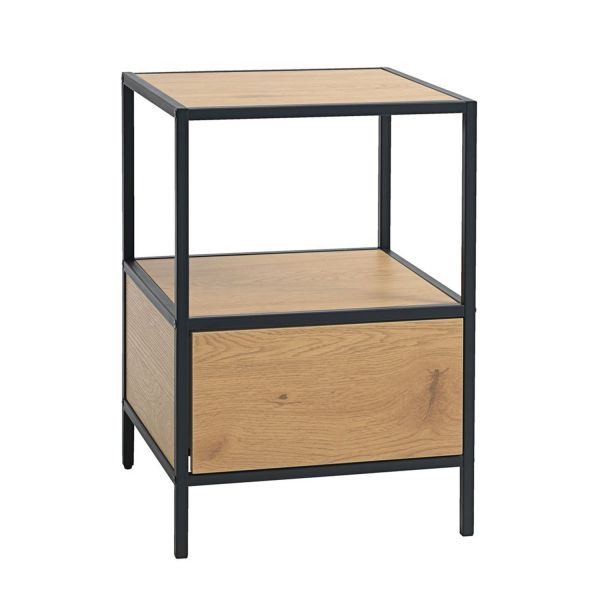 Журнальний столик/тумба HEDVIG 40x40xH59 см, ясен/чорний